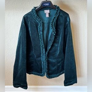 Chico's Teal Ruffled Blazer